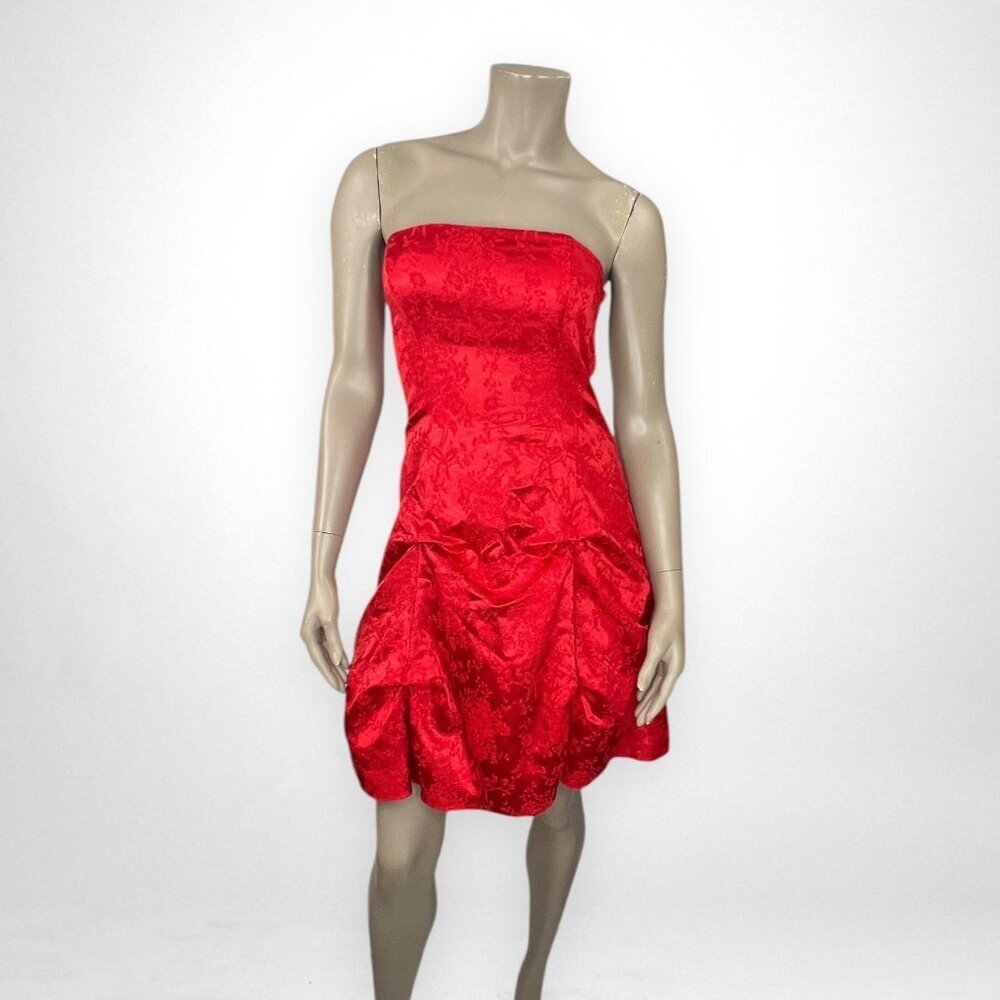 Vintage Zum Zum NIKI LIVAS 5 Strapless Red Dress Prom Party Holiday‎